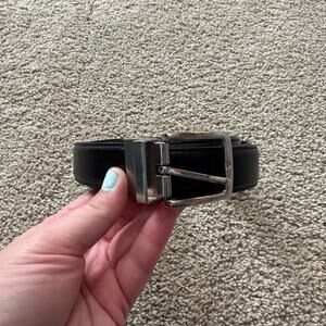 1913 Men's Genuine Leather Belt Black w/ Silver Hardware Men's Waist Size 46